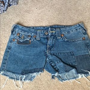 True Religion Patchwork Jean Shorts